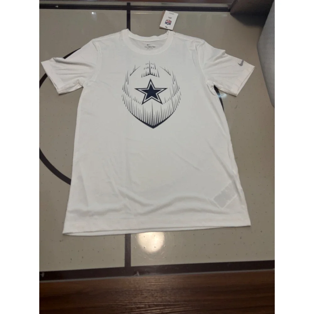 205 Nike Dallas Cowboys White Dri-FIT Graphic TShirt Mens Small NFL Team Apparel